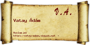 Vatay Ádám névjegykártya